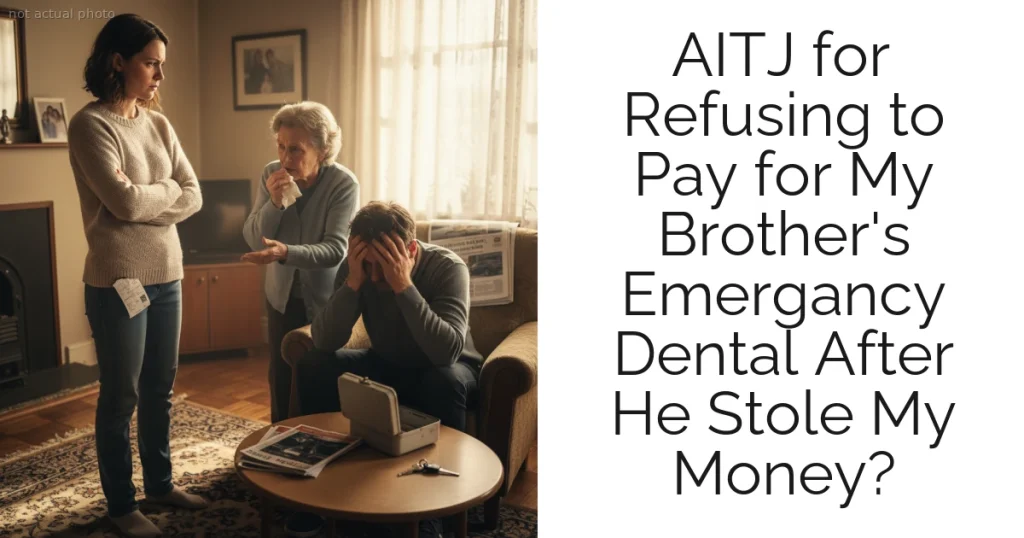 AITJ for Refusing to Pay for My Brother's Emergancy Dental After He Stole My Money?