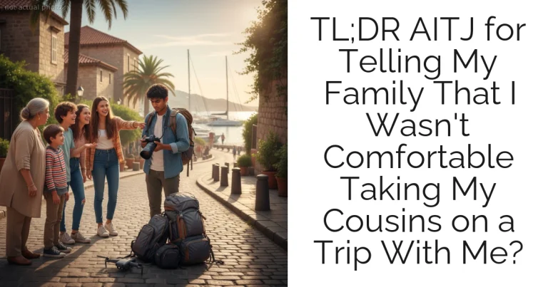 TL;DR AITJ for Telling My Family That I Wasn't Comfortable Taking My Cousins on a Trip With Me?