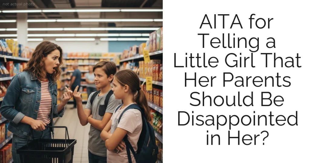 AITA for Telling a Little Girl That Her Parents Should Be Disappointed in Her?
