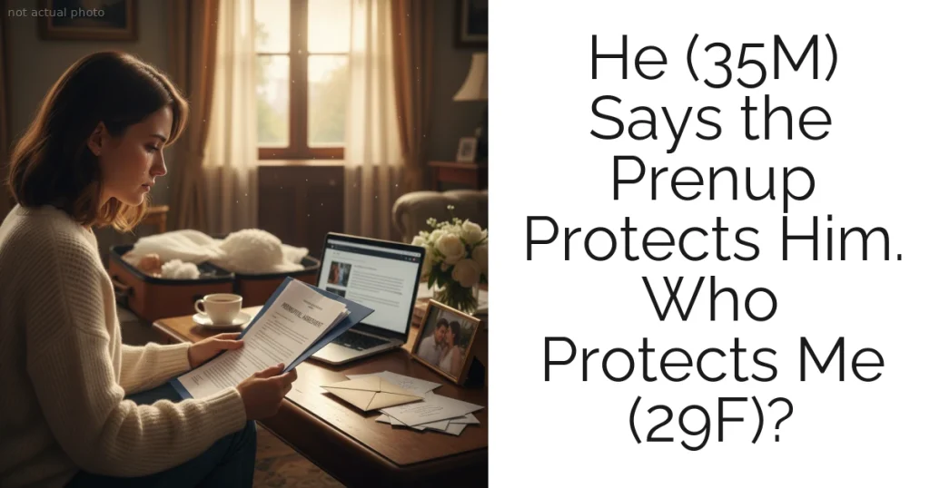 He (35M) Says the Prenup Protects Him. Who Protects Me (29F)?
