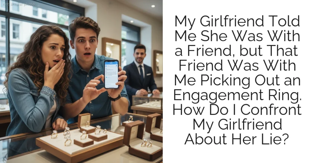 My Girlfriend Told Me She Was With a Friend, but That Friend Was With Me Picking Out an Engagement Ring. How Do I Confront My Girlfriend About Her Lie?