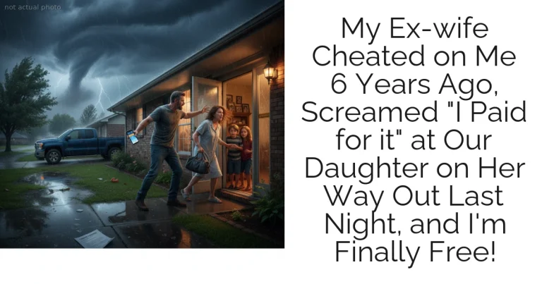 My Ex-wife Cheated on Me 6 Years Ago, Screamed "I Paid for it" at Our Daughter on Her Way Out Last Night, and I'm Finally Free!