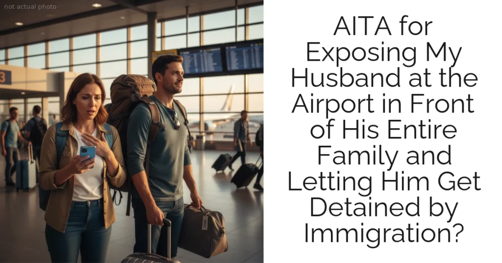 AITA for Exposing My Husband at the Airport in Front of His Entire Family and Letting Him Get Detained by Immigration?