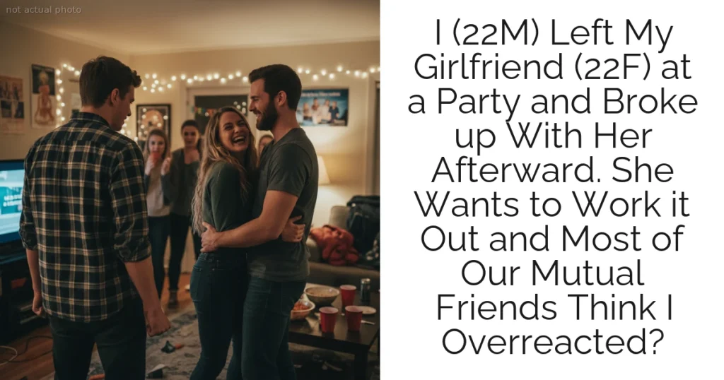 I (22M) Left My Girlfriend (22F) at a Party and Broke up With Her Afterward. She Wants to Work it Out and Most of Our Mutual Friends Think I Overreacted?
