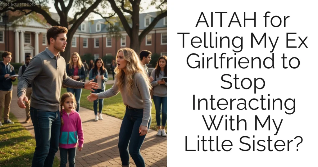 AITAH for Telling My Ex Girlfriend to Stop Interacting With My Little Sister?