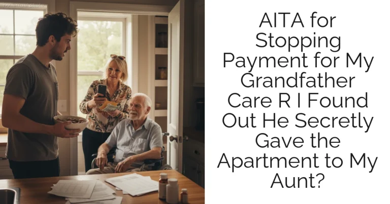 AITA for Stopping Payment for My Grandfather Care R I Found Out He Secretly Gave the Apartment to My Aunt?