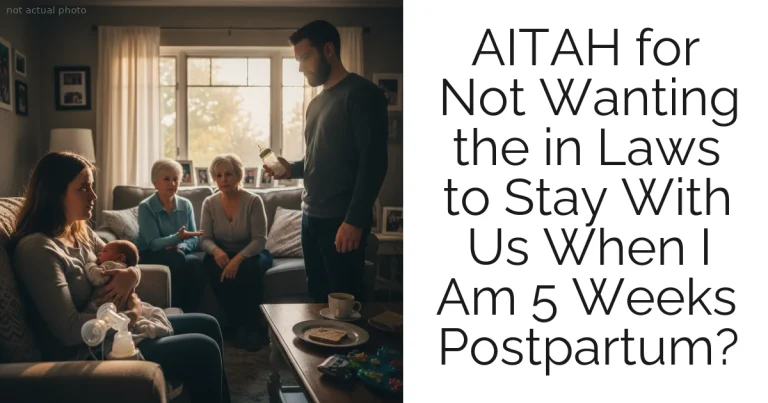 AITAH for Not Wanting the in Laws to Stay With Us When I Am 5 Weeks Postpartum?