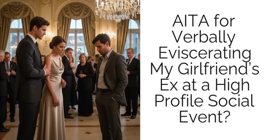 AITA for Verbally Eviscerating My Girlfriend’s Ex at a High Profile Social Event?