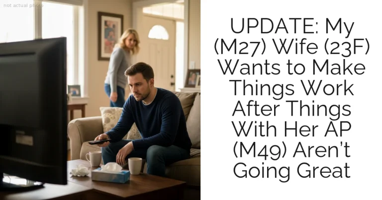 UPDATE: My (M27) Wife (23F) Wants to Make Things Work After Things With Her AP (M49) Aren’t Going Great