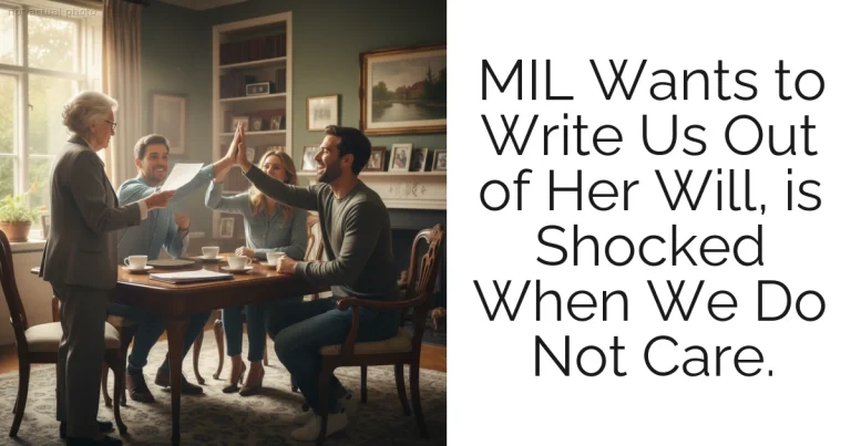 MIL Wants to Write Us Out of Her Will, is Shocked When We Do Not Care.