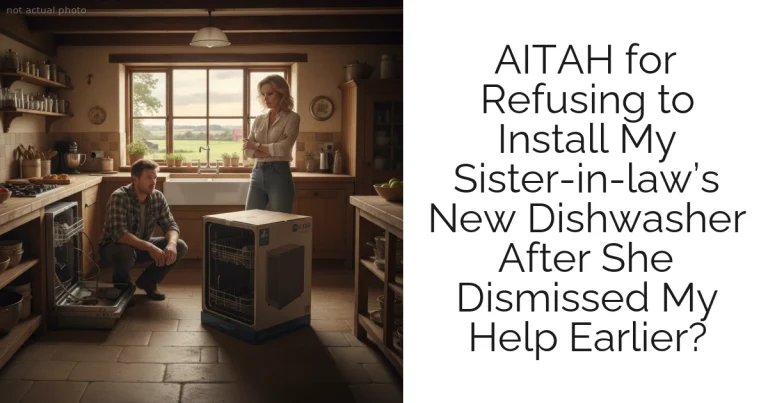 AITAH for Refusing to Install My Sister-in-law’s New Dishwasher After She Dismissed My Help Earlier?