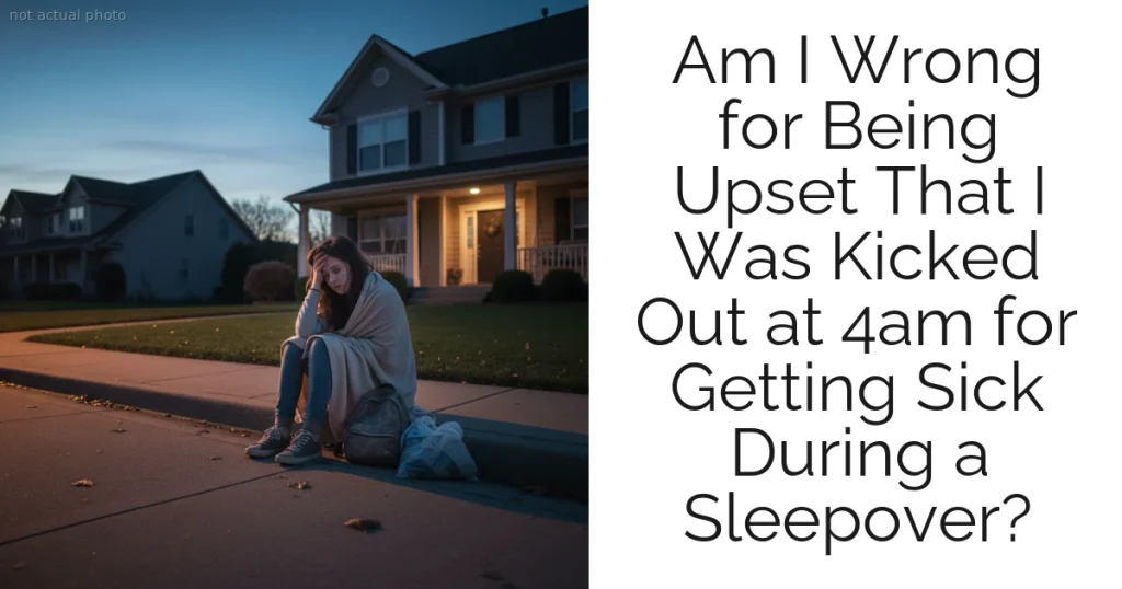 Am I Wrong for Being Upset That I Was Kicked Out at 4am for Getting Sick During a Sleepover?
