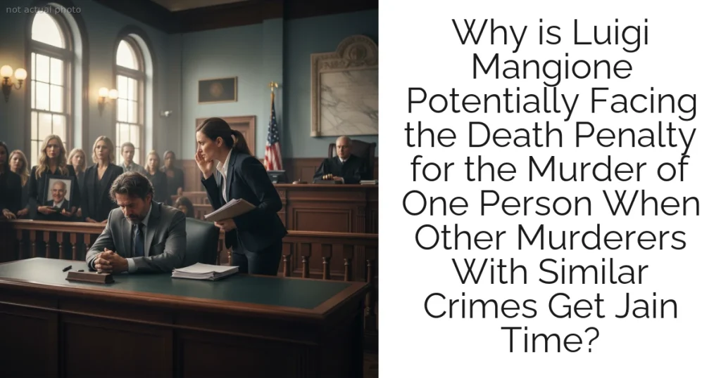 Why is Luigi Mangione Potentially Facing the Death Penalty for the Murder of One Person When Other Murderers With Similar Crimes Get Jain Time?