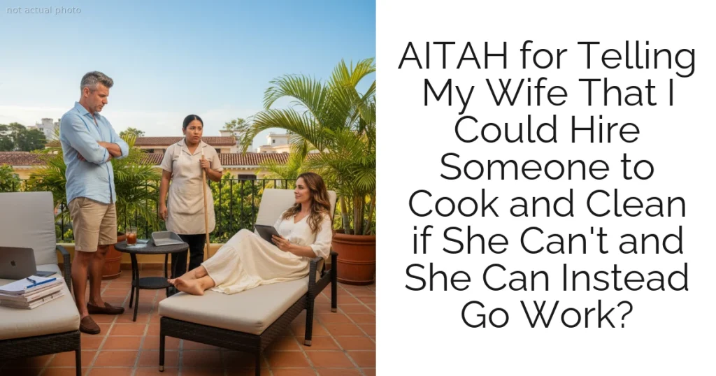 AITAH for Telling My Wife That I Could Hire Someone to Cook and Clean if She Can't and She Can Instead Go Work?