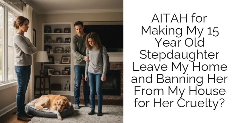 AITAH for Making My 15 Year Old Stepdaughter Leave My Home and Banning Her From My House for Her Cruelty?