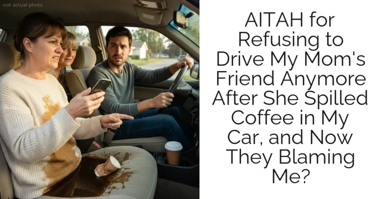 AITAH for Refusing to Drive My Mom's Friend Anymore After She Spilled Coffee in My Car, and Now They Blaming Me?