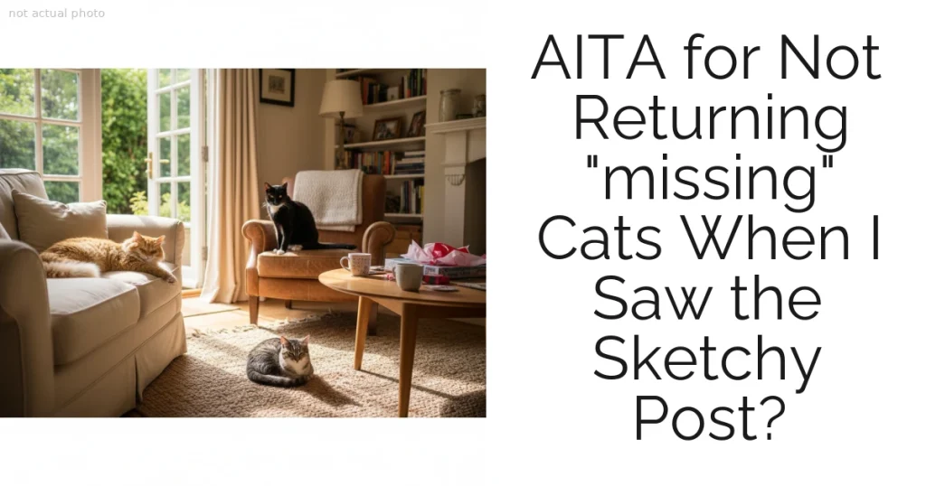 AITA for Not Returning "missing" Cats When I Saw the Sketchy Post?