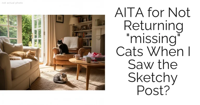 AITA for Not Returning "missing" Cats When I Saw the Sketchy Post?
