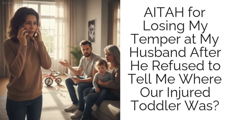 AITAH for Losing My Temper at My Husband After He Refused to Tell Me Where Our Injured Toddler Was?