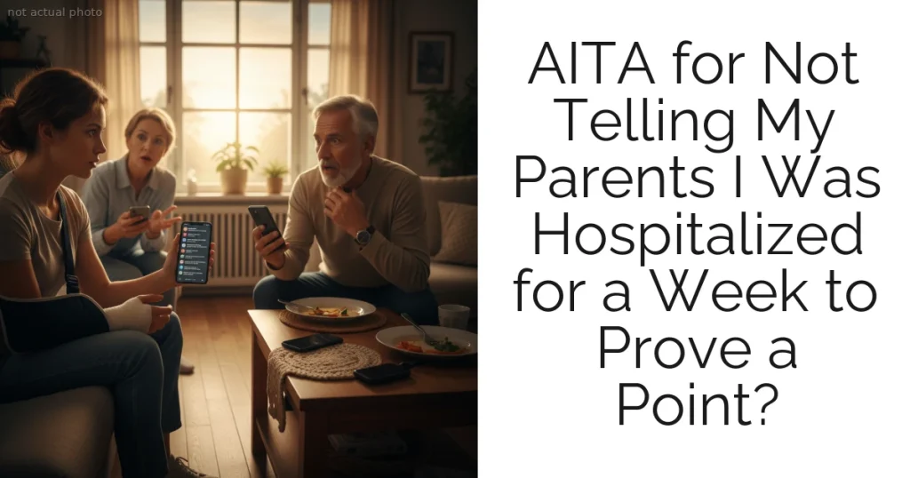 AITA for Not Telling My Parents I Was Hospitalized for a Week to Prove a Point?