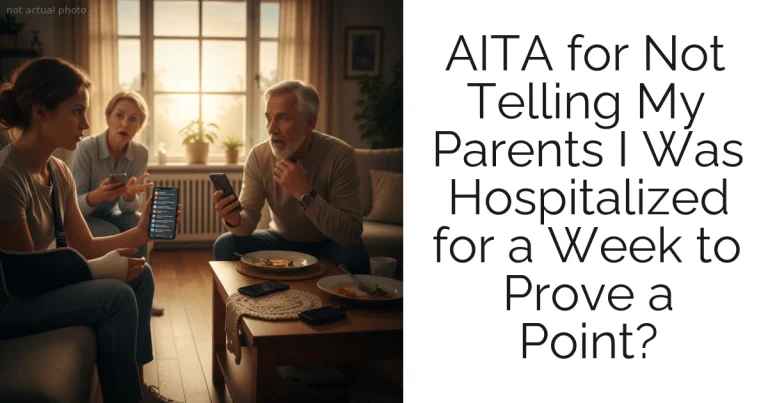 AITA for Not Telling My Parents I Was Hospitalized for a Week to Prove a Point?