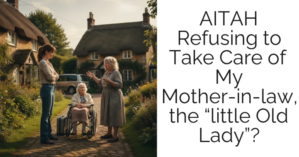 AITAH Refusing to Take Care of My Mother-in-law, the “little Old Lady”?