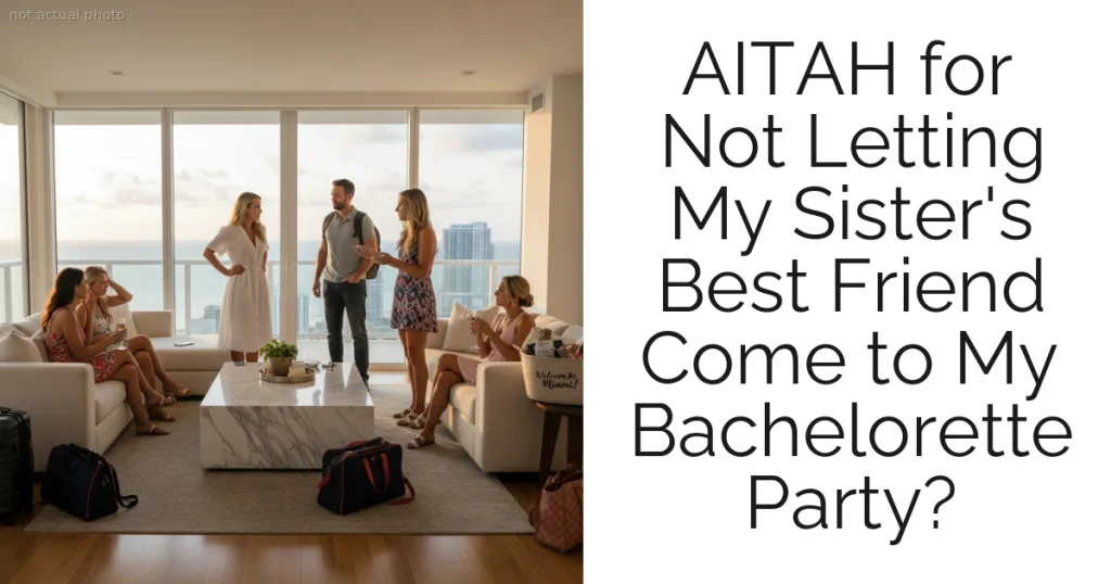 AITAH for Not Letting My Sister's Best Friend Come to My Bachelorette Party?