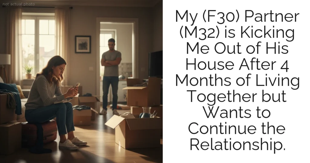 My (F30) Partner (M32) is Kicking Me Out of His House After 4 Months of Living Together but Wants to Continue the Relationship.