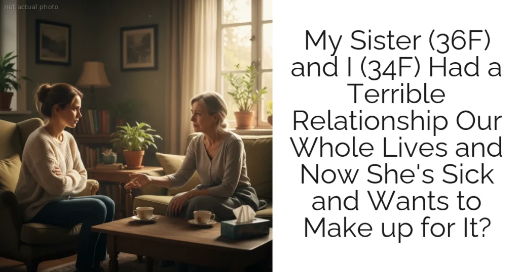 My Sister (36F) and I (34F) Had a Terrible Relationship Our Whole Lives and Now She's Sick and Wants to Make up for It?