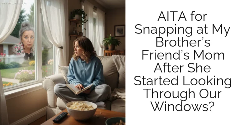 AITA for Snapping at My Brother’s Friend’s Mom After She Started Looking Through Our Windows?