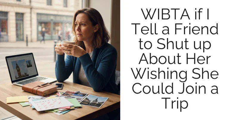 WIBTA if I Tell a Friend to Shut up About Her Wishing She Could Join a Trip