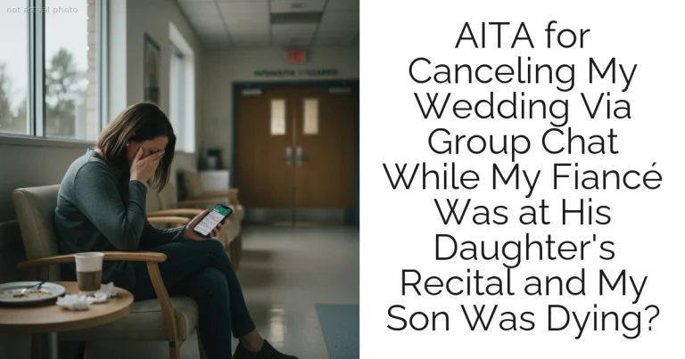AITA for Canceling My Wedding Via Group Chat While My Fiancé Was at His Daughter's Recital and My Son Was Dying?
