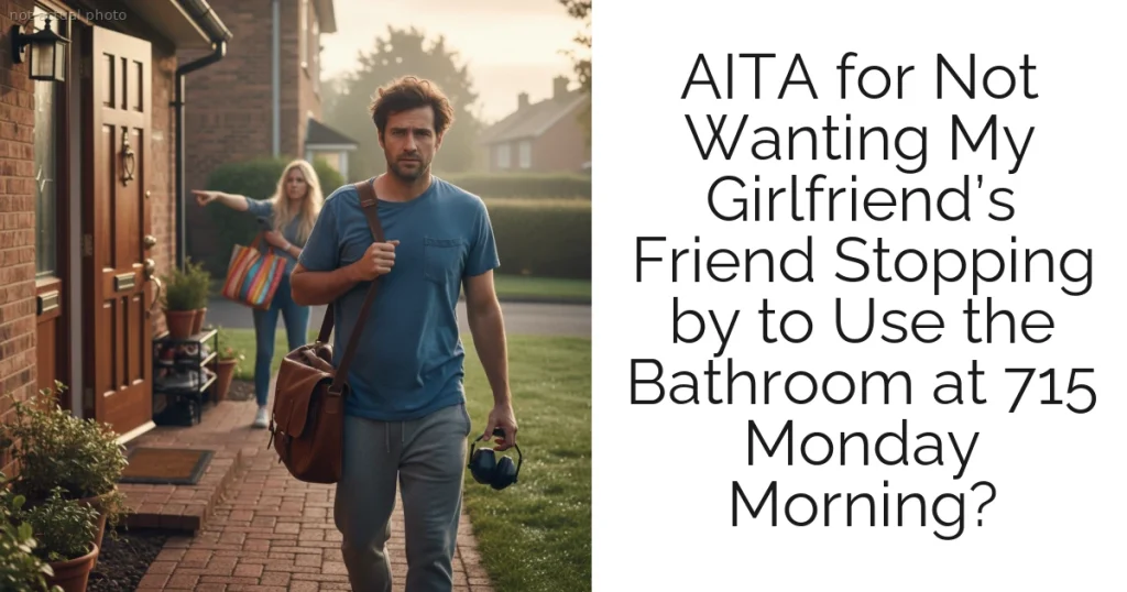 AITA for Not Wanting My Girlfriend’s Friend Stopping by to Use the Bathroom at 715 Monday Morning?