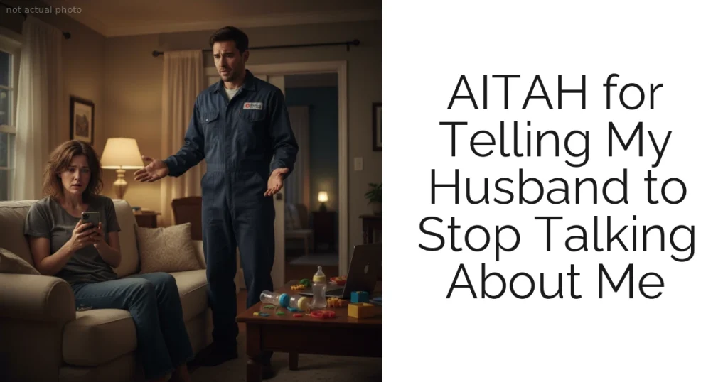 AITAH for Telling My Husband to Stop Talking About Me