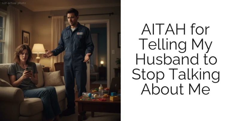 AITAH for Telling My Husband to Stop Talking About Me