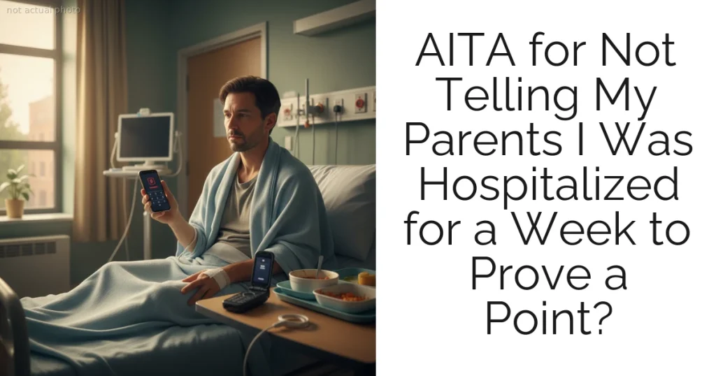 AITA for Not Telling My Parents I Was Hospitalized for a Week to Prove a Point?