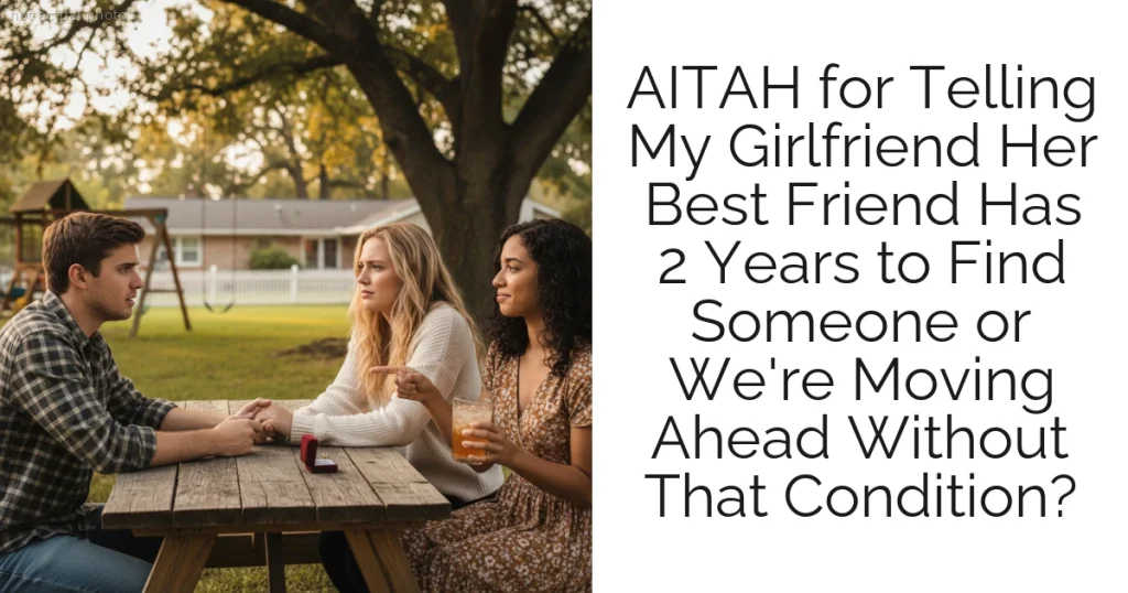 AITAH for Telling My Girlfriend Her Best Friend Has 2 Years to Find Someone or We're Moving Ahead Without That Condition?