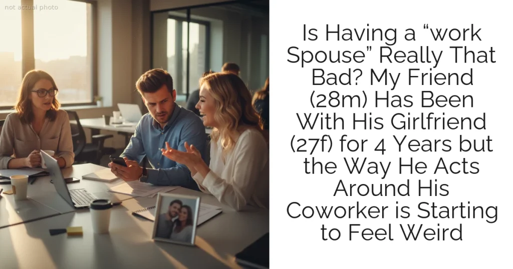 Is Having a “work Spouse” Really That Bad? My Friend (28m) Has Been With His Girlfriend (27f) for 4 Years but the Way He Acts Around His Coworker is Starting to Feel Weird