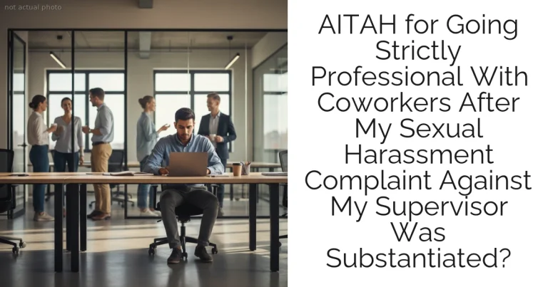 AITAH for Going Strictly Professional With Coworkers After My Sexual Harassment Complaint Against My Supervisor Was Substantiated?