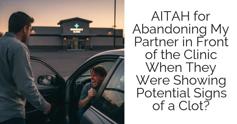 AITAH for Abandoning My Partner in Front of the Clinic When They Were Showing Potential Signs of a Clot?