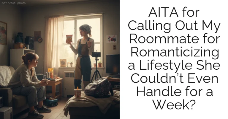 AITA for Calling Out My Roommate for Romanticizing a Lifestyle She Couldn’t Even Handle for a Week?