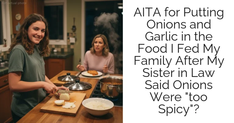 AITA for Putting Onions and Garlic in the Food I Fed My Family After My Sister in Law Said Onions Were "too Spicy"?