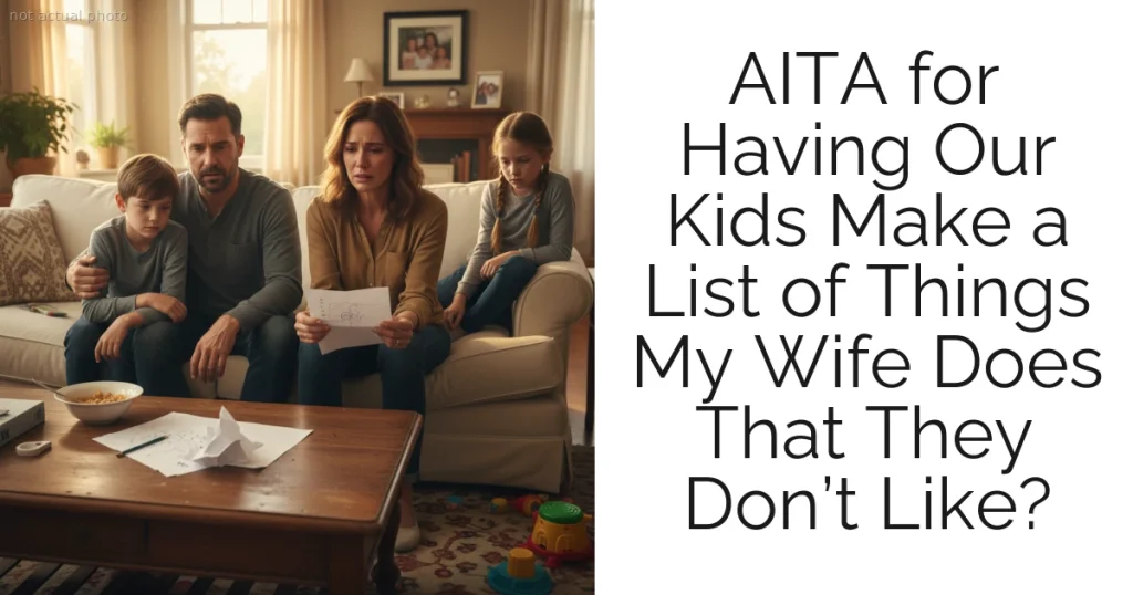 AITA for Having Our Kids Make a List of Things My Wife Does That They Don’t Like?