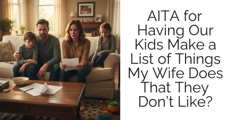 AITA for Having Our Kids Make a List of Things My Wife Does That They Don’t Like?