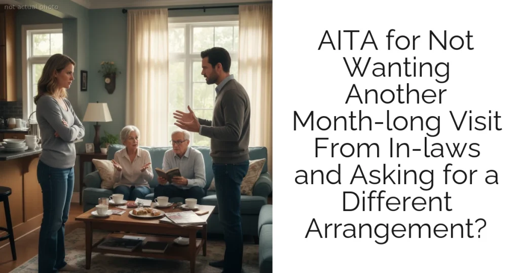 AITA for Not Wanting Another Month-long Visit From In-laws and Asking for a Different Arrangement?