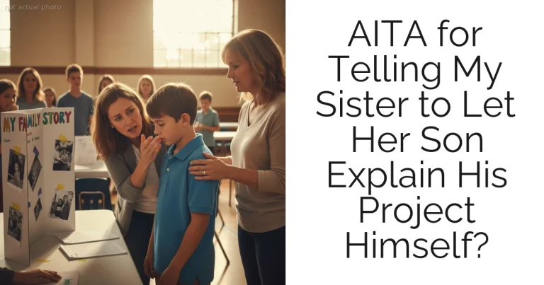 AITA for Telling My Sister to Let Her Son Explain His Project Himself?