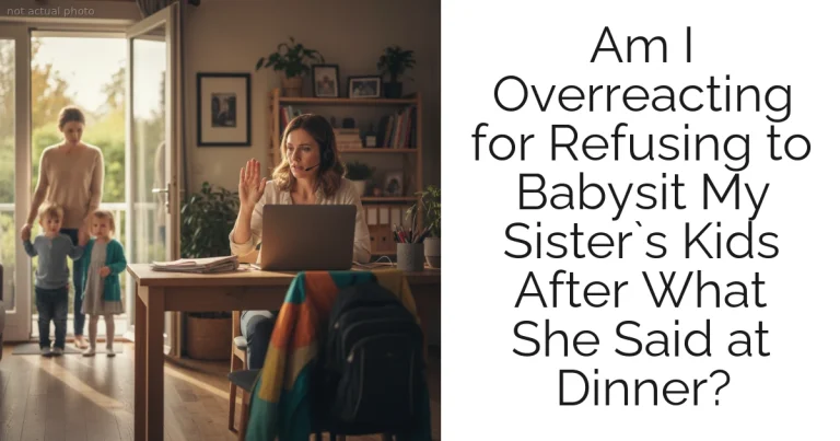 Am I Overreacting for Refusing to Babysit My Sister`s Kids After What She Said at Dinner?