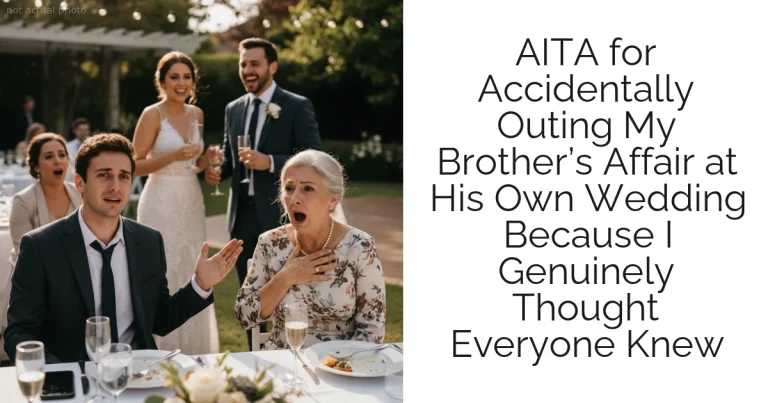 AITA for Accidentally Outing My Brother’s Affair at His Own Wedding Because I Genuinely Thought Everyone Knew
