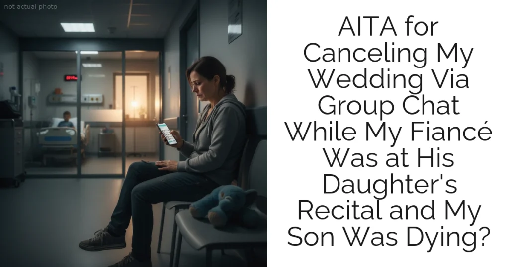 AITA for Canceling My Wedding Via Group Chat While My Fiancé Was at His Daughter's Recital and My Son Was Dying?