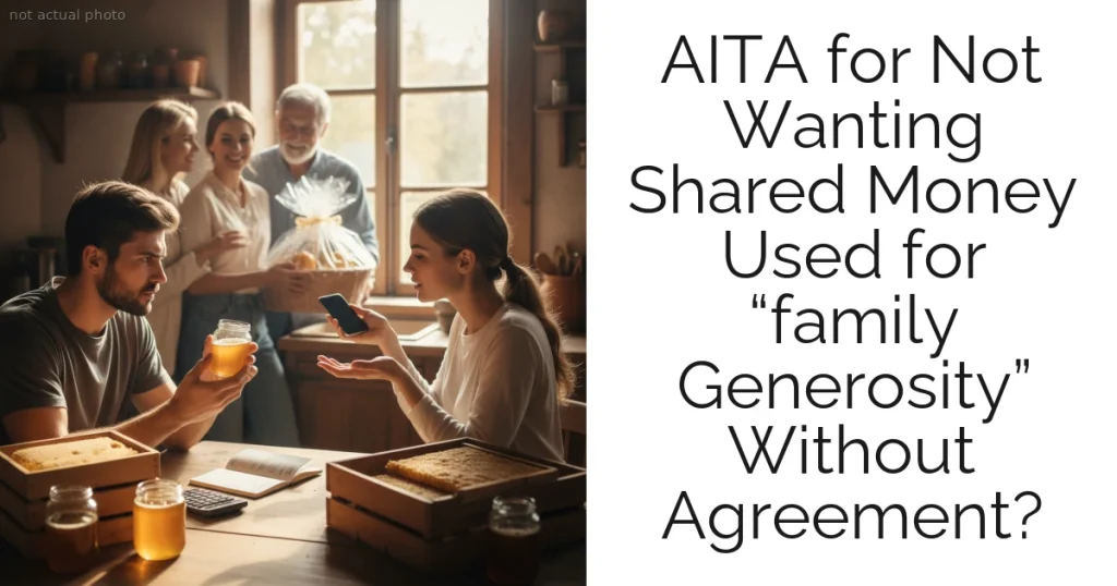 AITA for Not Wanting Shared Money Used for “family Generosity” Without Agreement?